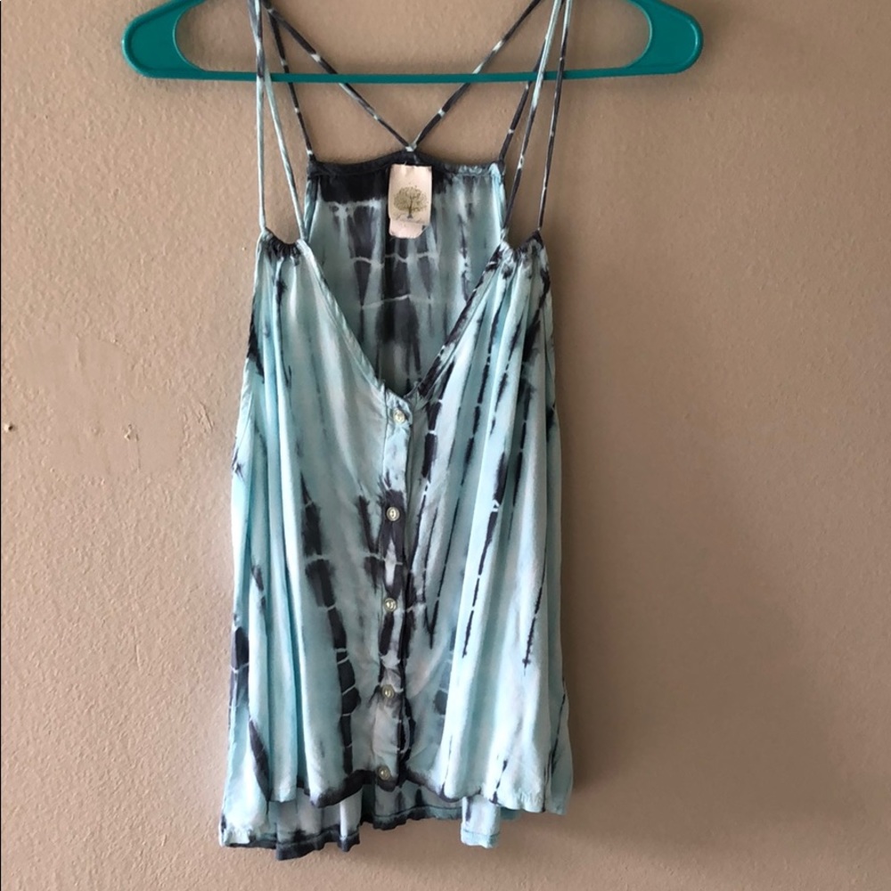Blue Tie Dye Tank